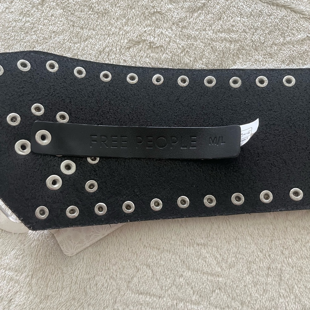 Free People Black Belt with Silver Accents - Picture 4 of 6